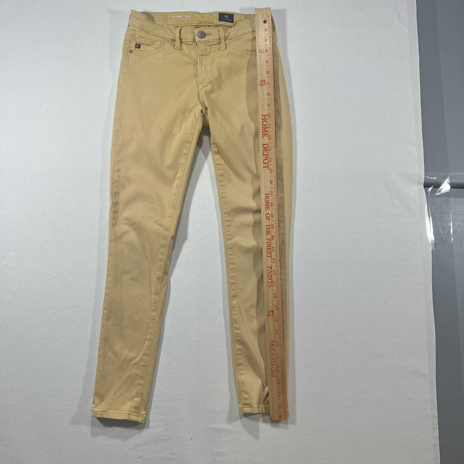 AG Adriano Goldschmied Abbey Ankle Skinny Jeans Womens 24R Gold Stretch thumbnail 2