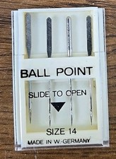 Vintage Ball Point Needles ~ 4 Count ~ Size 14 ~ Manufactured in Germany