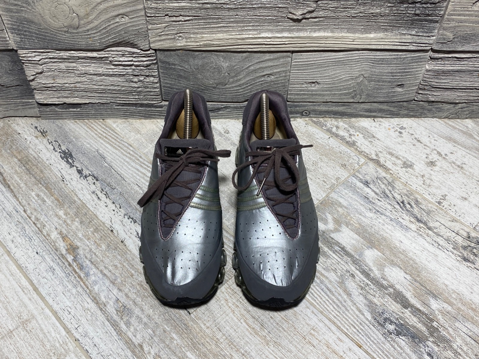 STELLA MCCARTNEY ADIDAS Women's Vintage Y2K Bounce Silver Futuristic Sneakers image 6