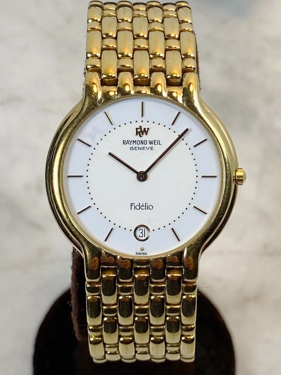 レイモンドウェイル 4802 Fidelio デイト 18K Raymond Weil 4802 Fidelio Unisex 18k Gold Plated Watch for sale