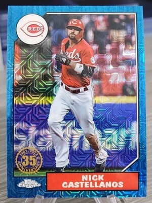 Nick Castellanos 2022 Topps Series 2 Silver Pack Blue Mojo Refractor /150 #26