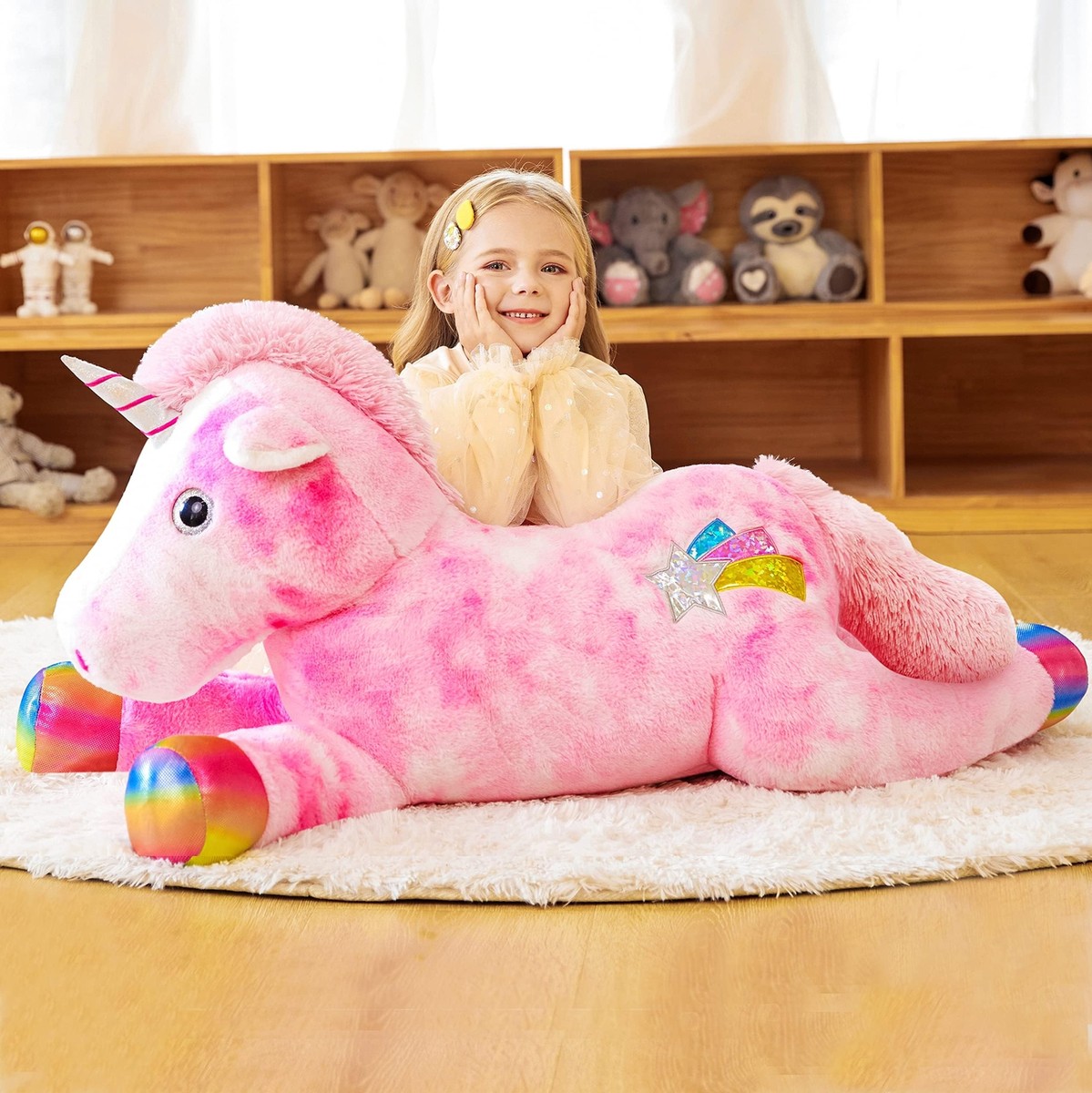 Bed Gigantic Stuffed Unicorn Jumbo Big Cuddly Unicorn Giant