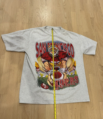 Rare Vintage 90s San Francisco 49ers Bulletin NFL Canada T-Shirt - Single Stitch - Foto 6 di 8