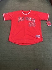 CJ Wilson Los Angeles Angels Majestic Cool Base Authentic #33 Reds Jersey 56