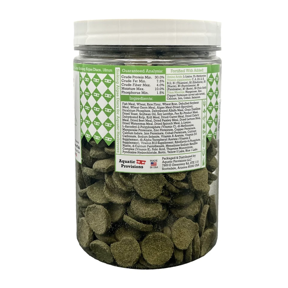 Obleas de disco de algas vegetales espirulina hundida de 18 mm herbívoro pleco alimento para peces 1 lb Foto 3 de 4