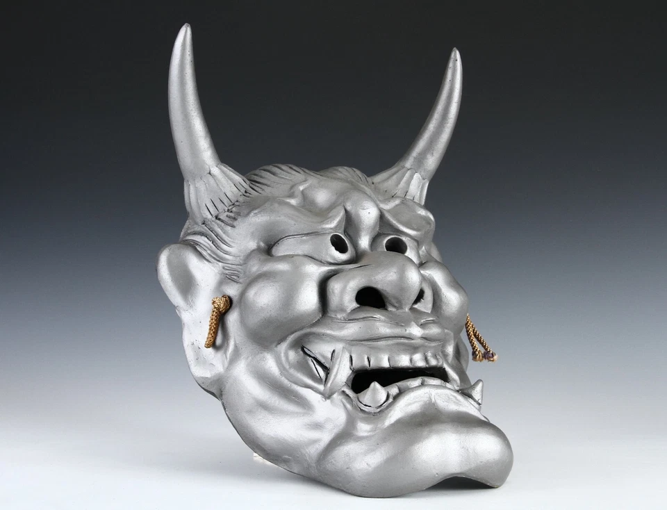 Máscara Noh Japonesa Porcelana Hannya -Celos Mujer- 般若 Tipo Grande Foto 2 de 4