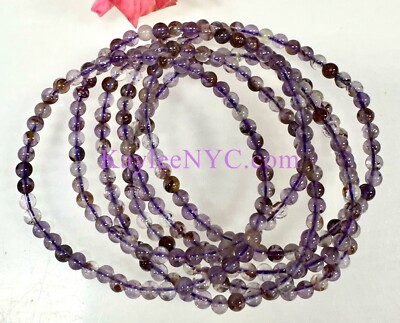 Wholesale Lot 6 Pcs Natural Super Seven  4mm 7.5  Crystal Stretch Bracelet