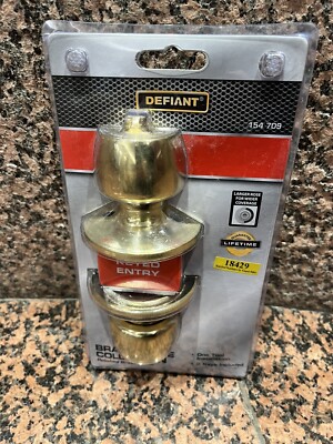 Defiant Brandywine Keyed Entry Door Knob Polished Brass 154 709 New
