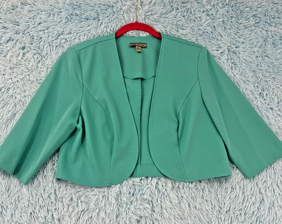 Maya Brooke Women’s Green Blazer Jacket - Size 12 - Stylish Short Top Layer - Image 3 of 4