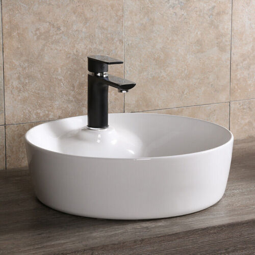 AUFSATZWASCHBECKEN WASCHTISCH WASCHBECKEN WASCHSCHALE HANDWASCHBECKEN RUND WEIß - Bild 11 von 70