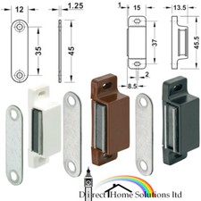 Hafele Square Magnetic Catch Pull 3/4/5kg Screw Fixing, White/Brown/Black Magnet