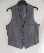Butler and Webb mens' grey marle / satin button through waistcoat Chest 38 - 40"