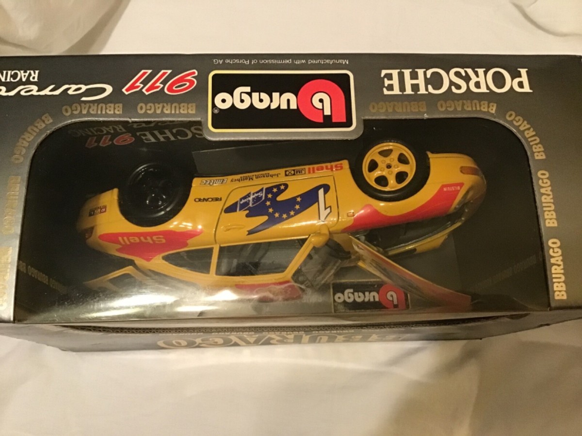 Burago PORSCHE 911 Carrera Racing 1/18 EXCEL 1993 Yellow #1Car Die