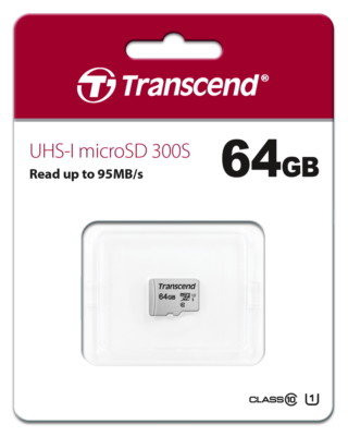 Transcend Micro SDXC Karte 64GB Speicherkarte 300S UHS-I U1 Class 10