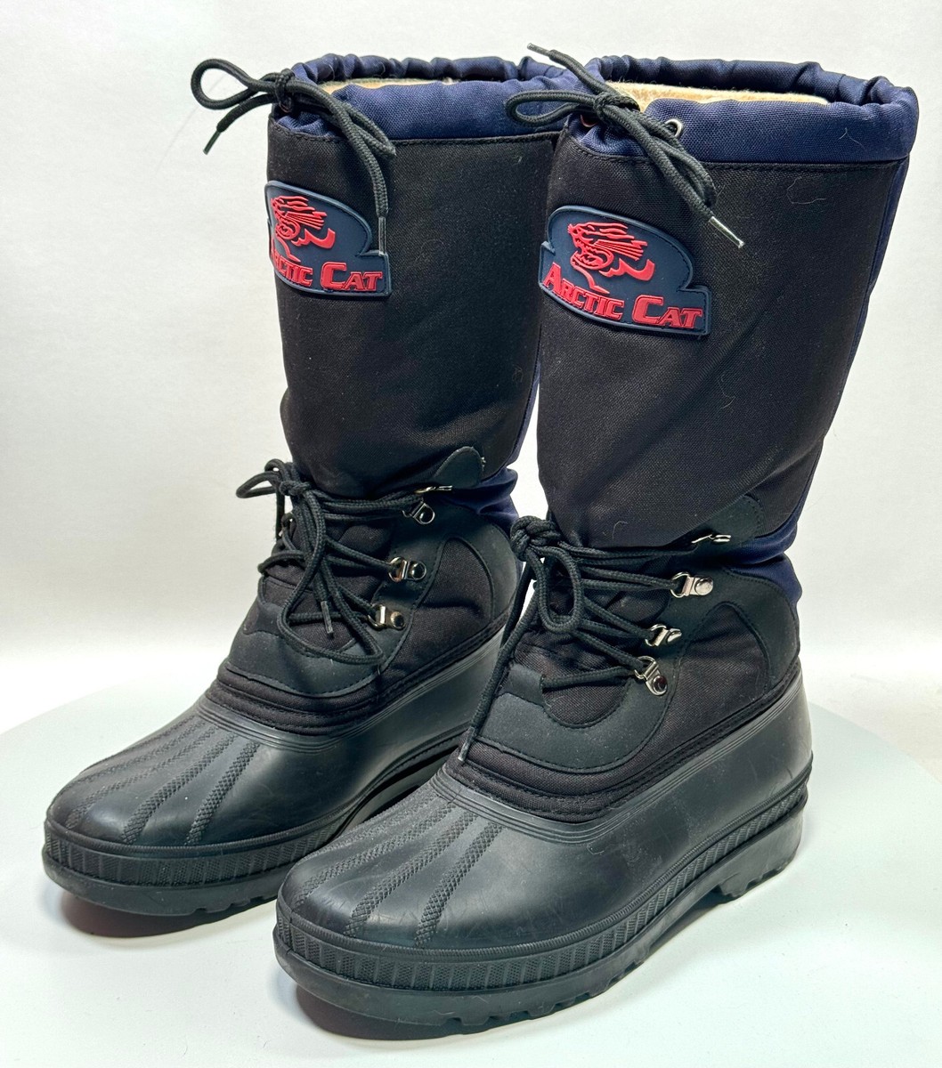Arctic Cat Snow Boots Men\'s 9 Tall Black Navy Blue Snowmobile Winter Insulated Arctic Cat Black Blue Winter Snow Boots Mens Size 9 | eBay main image 2