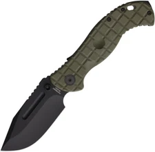 Halfbreed Blades Large Bush LINQ Lock Gen 2 Green G10 Folding 3V Knife LBF01G2OD
