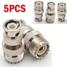 5Pcs BNC Male Plug To UHF PL-259 SO239 Female RF coaxial Adapter Cable Connector