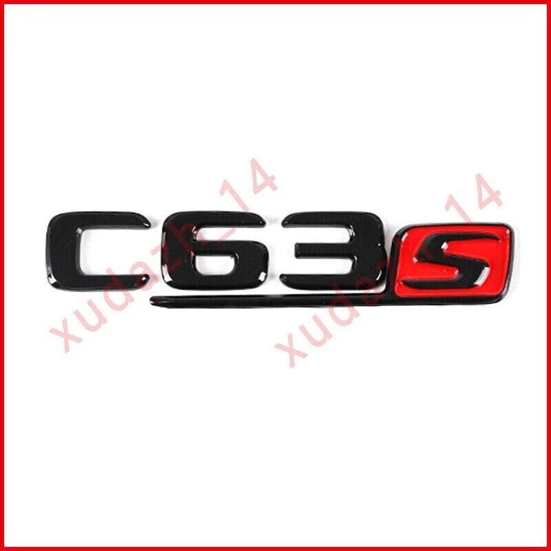 2017+ C63S AMG V8 BITURBO Rear Star Emblem Gloss Black Badge Mercedes Benz W205 - Image 4 of 4