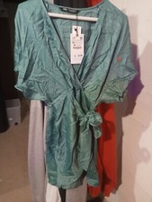 Zara Green Silky Tie Dress Size XS
