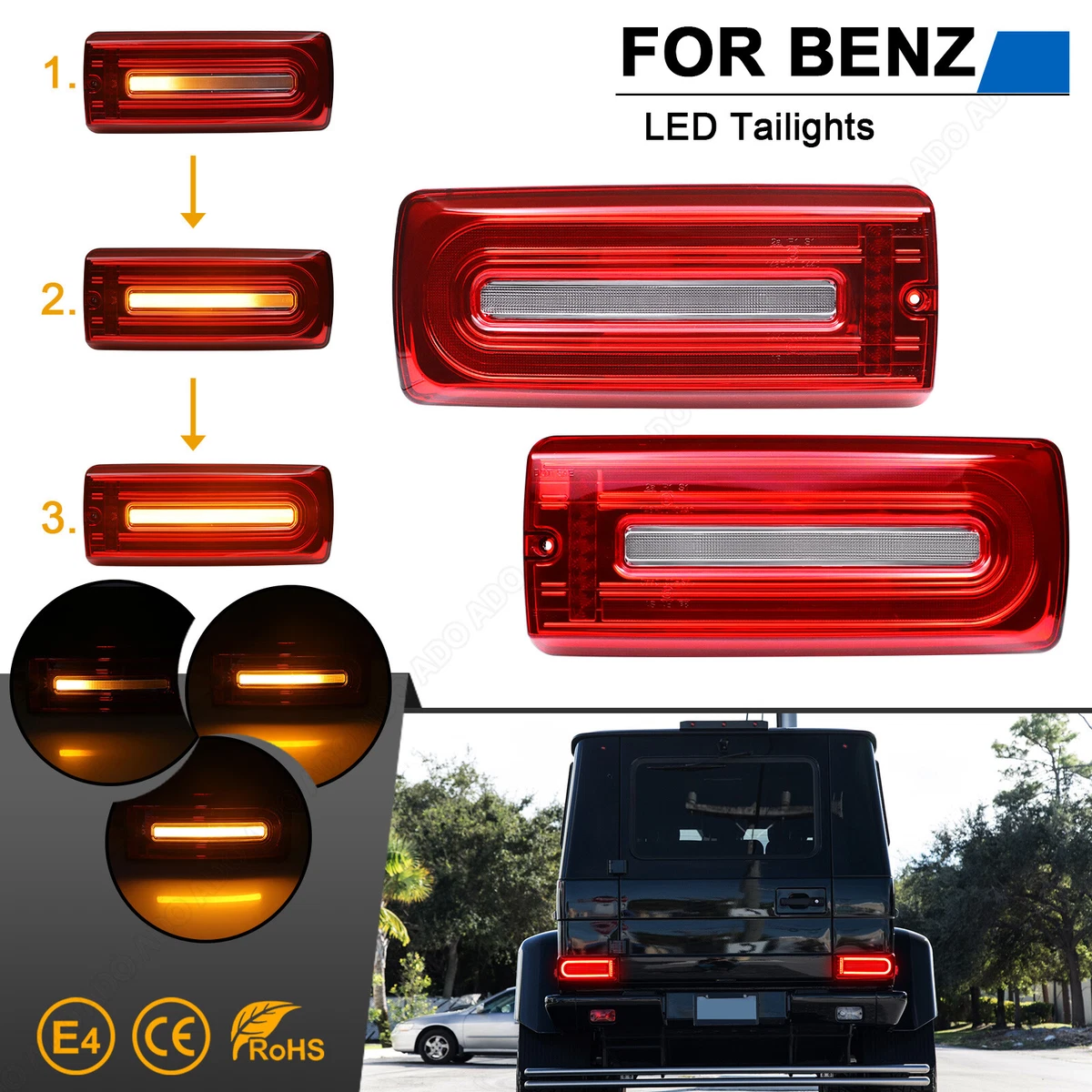 2x Led Rückleuchte Heckleuchte Lauflicht Blinker für Mercedes W461  