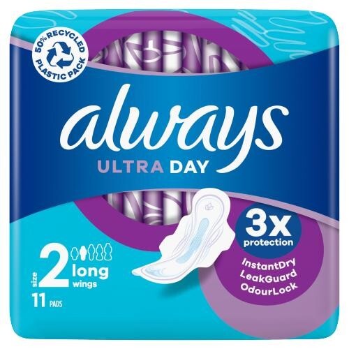 Always Ultra Day 11 Pads With Wings Size 2 Long - Image 3