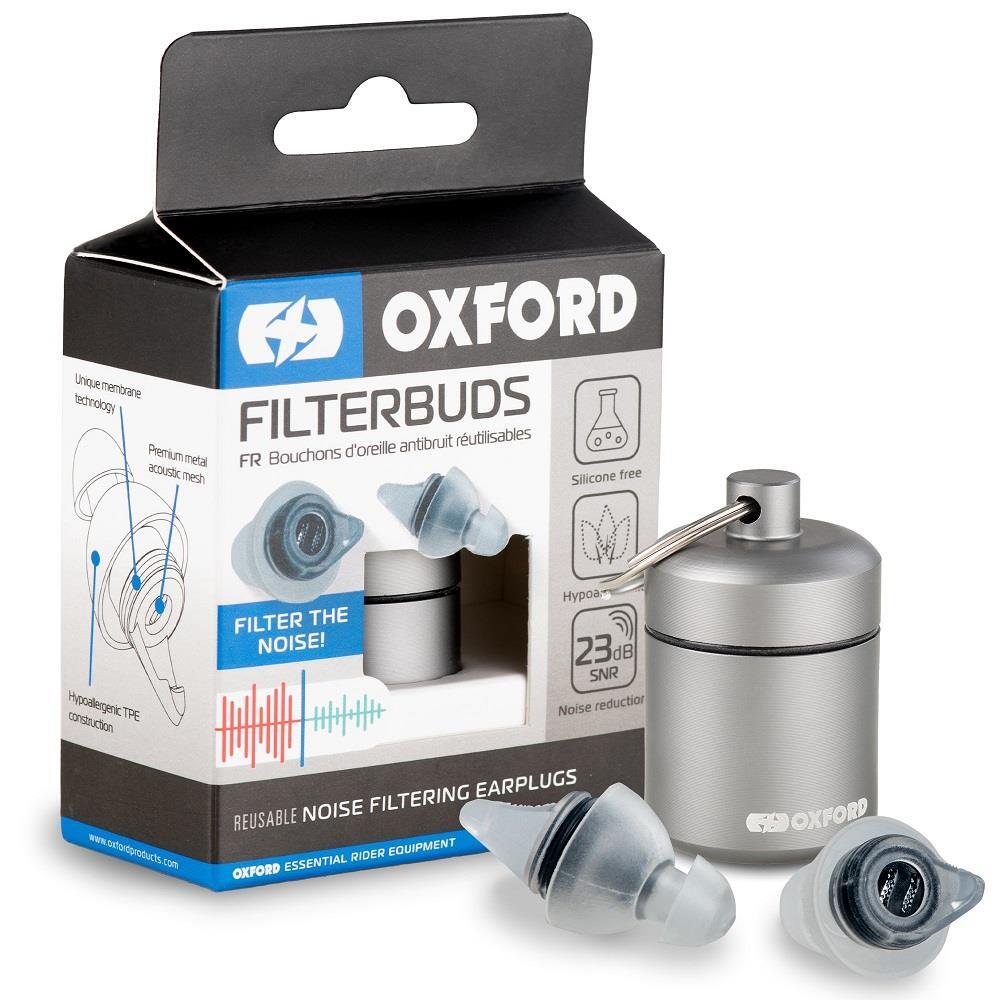 Oxford Motorcycle Helmet FilterBuds Reusable Hypoallergenic Bike Ear Plugs Case