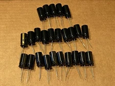 25 New Supertech 100 uf 450v Radial Capacitors Guitar Tube Amp & Radio Caps (Qty