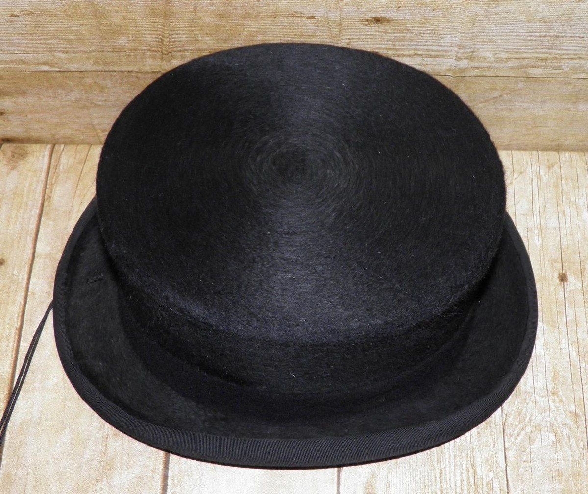 Vintage Boxed Black Fur Felt Dressage Top Hat Size 7 1/4 