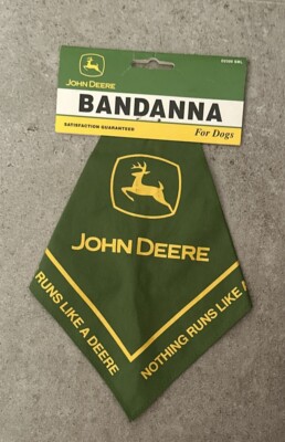 John Deere for Dogs pet bandana tie on