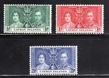 Cayman Islands Stamp Scott #97-99, Coronation Issue, Lot of 3, MLH, SCV$1.10