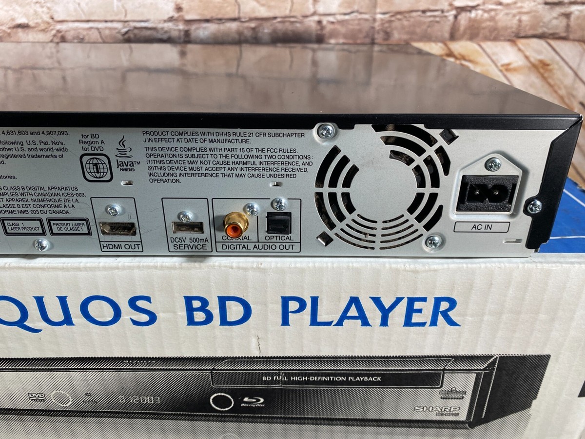 SHARP BD-W15００BLACK Sharp Aquos Blu-Ray Player BD-HP20U w/Remote/Box ~ Tray Will