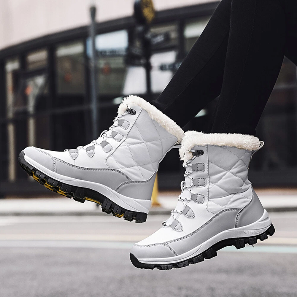 White lace hotsell up snow boots