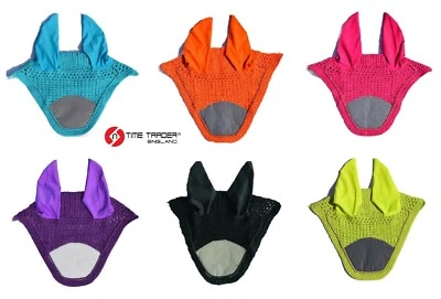 ON TIME TRADER ENGLAND® HI-VIZ REFLEKTIERENDE PFERDE OHRHAUBE/FLIEGENSCHLEIER/NETZ/KAPUZE/MASKE HOHE SICHTBARKEIT
