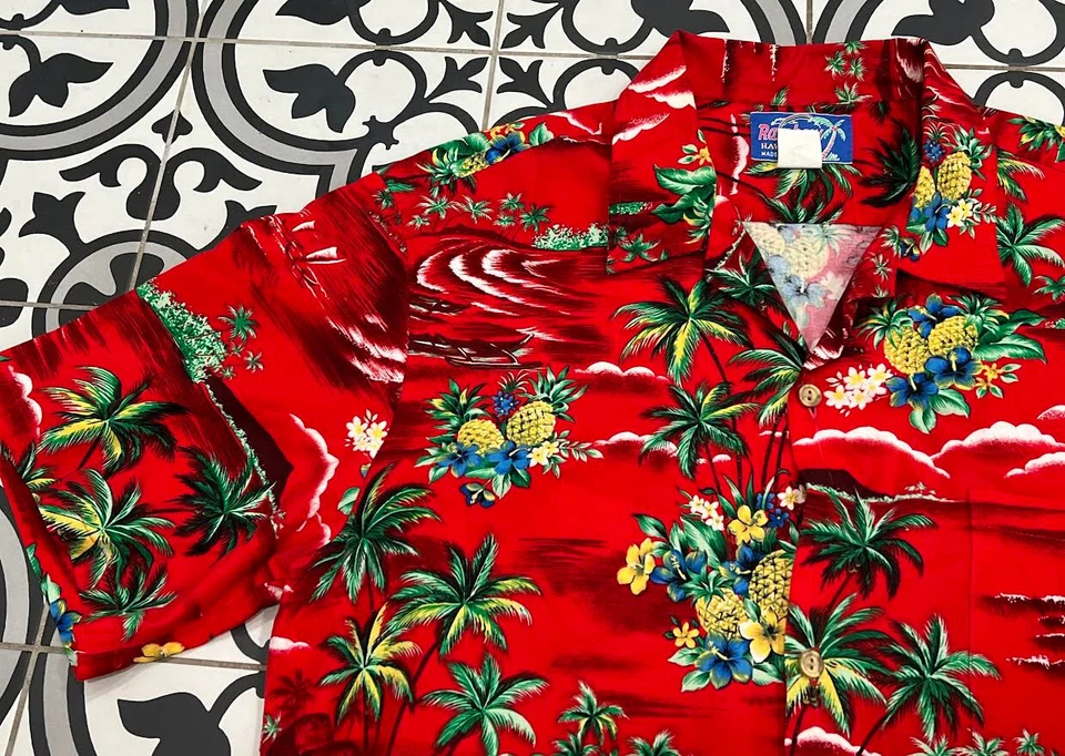 Camisa De Colección Arco Iris Hawaiana Hawaiana Floral Verano Con Botones Manga Corta XL Foto 2 de 4