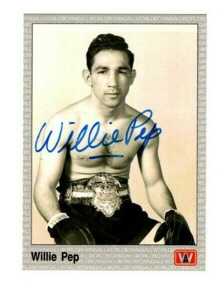 WILLIE PEP Autograph 1991 ALL WORLD #126 Fam Hall Nashville-Davidson Mall Of Tulsa Mall Boxing Card