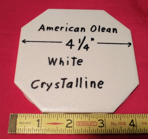 1 pc. Octagon Ceramic Tile 4-1/4": White Crystalline by American Olean Co. NEW - Picture 7 of 12