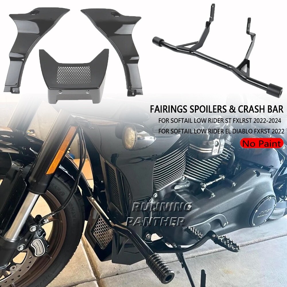 For Softail Low Rider ST FXLRST Side Fairings Spoilers Engine