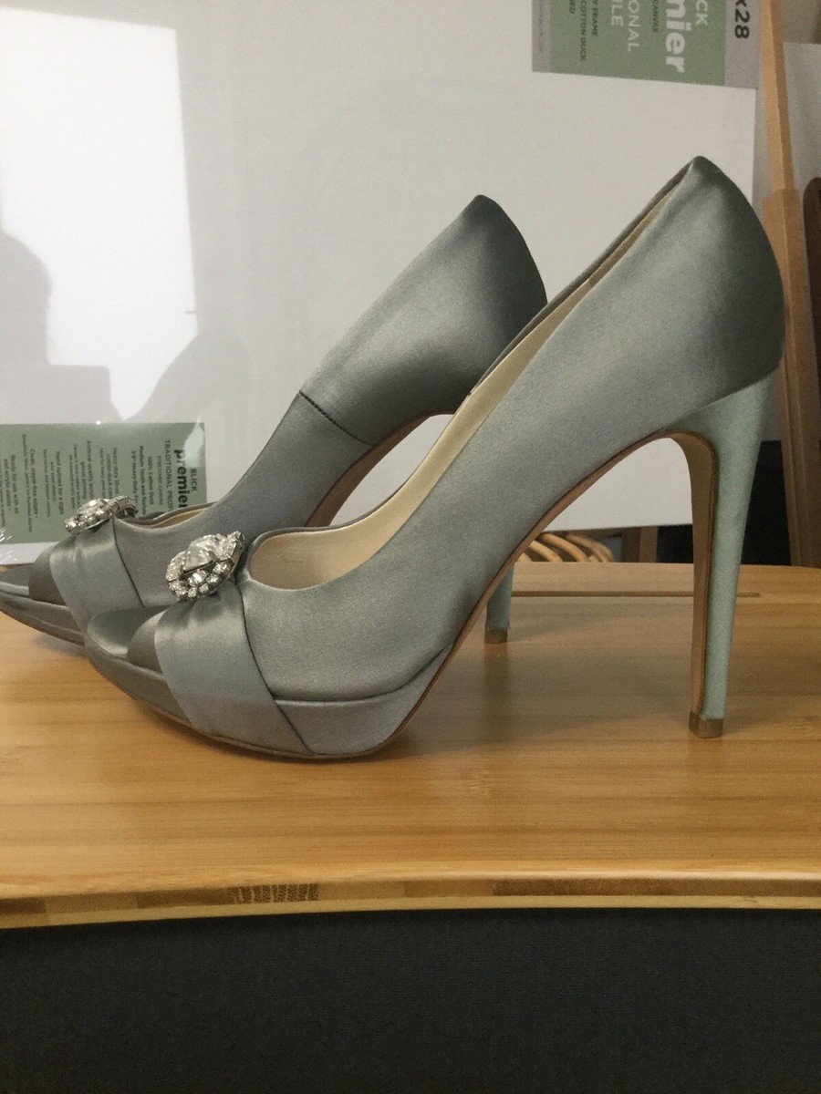 Christian Dior Heels Satin Diamond Rhinestone Pumps Peep Toe