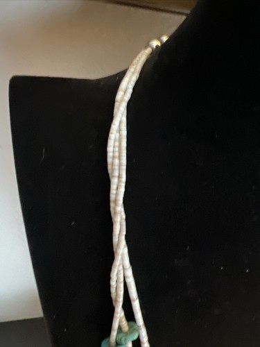 Collana Vintage Santo Domingo Turchese & Heishi 3 Fid 28"" 64,4 Grammi - Foto 5 di 9