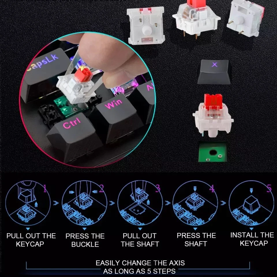 REDRAGON Fizz K617 RGB USB Mini Mechanical Gaming Keyboard Red Switch - Image 4 of 4