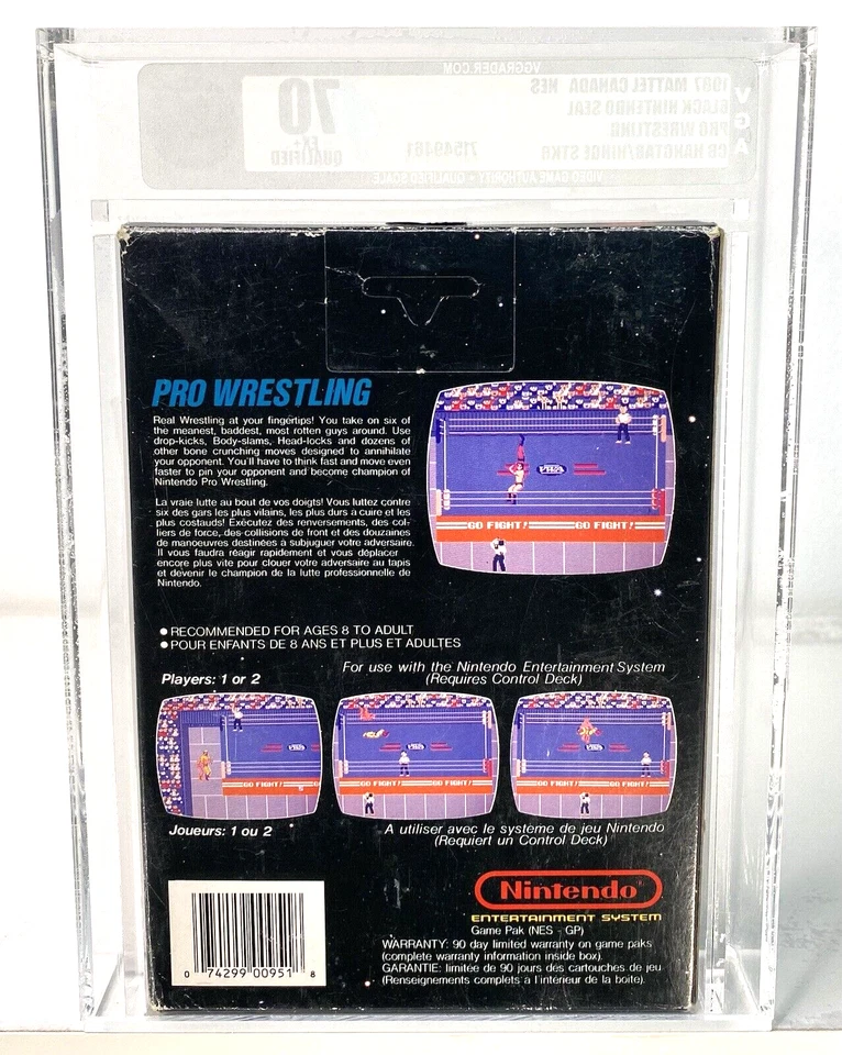 Pro Wrestling Nintendo NES New 1987 VGA 70 Q Qualified Hangtab Gloss Sticker - Image 3 of 3