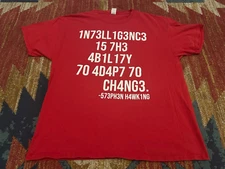 Mens XL Stephen Hawking code cyberpunk hacker T-Shirt NICE Red
