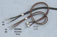 Plaited Vinyl ~ STAMPEDE STRING ~ Chin Strap-COTTER PIN-Western Hat-SILVER BEADS