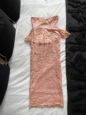Pink Lace Dress Midi