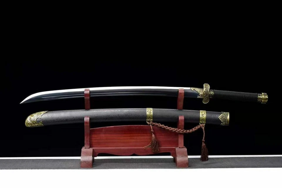 Espada china forjada a mano de Kung Fu 1095 hoja de acero al carbono afilada Wushu Tang Dao Foto 3 de 4