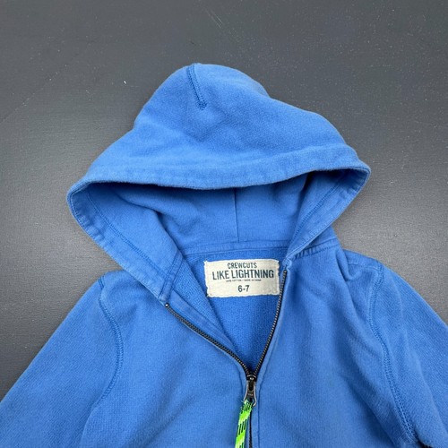 Crewcuts Hoodie Girls 6-7 Blue Zip Up Like Lightning Cotton Casual Comfortable - Picture 2 of 14