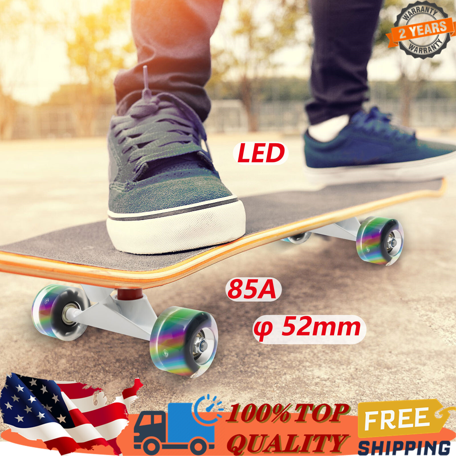 Skateboard Trucks Combo Set Cruisers skateboard Wheels W/ Trucks Flashing Wheel