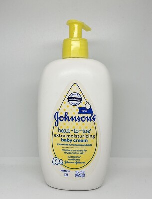 NEW Johnson's Head-to-Toe Extra Moisturizing Baby Cream 15 Oz