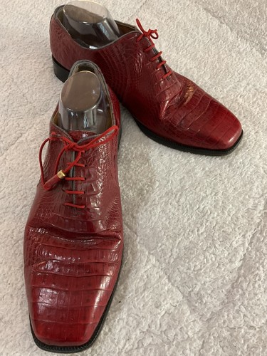 Marco Vicci Canton Burgundy Croc Embossed Tassel Dress Shoes Men's US Size 15 M - Picture 2 of 16