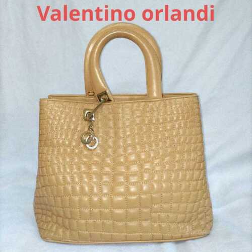Valentino orlandi handbag beige cream leather women's fashionable used Japan - 第 1/20 張圖片